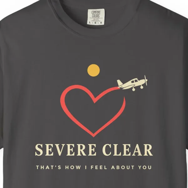 Severe Clear Tee in Graphite, close-up