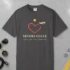 Severe Clear Tee in Graphite, front view