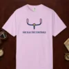 She Has the Controls Tee in Orchid, front view