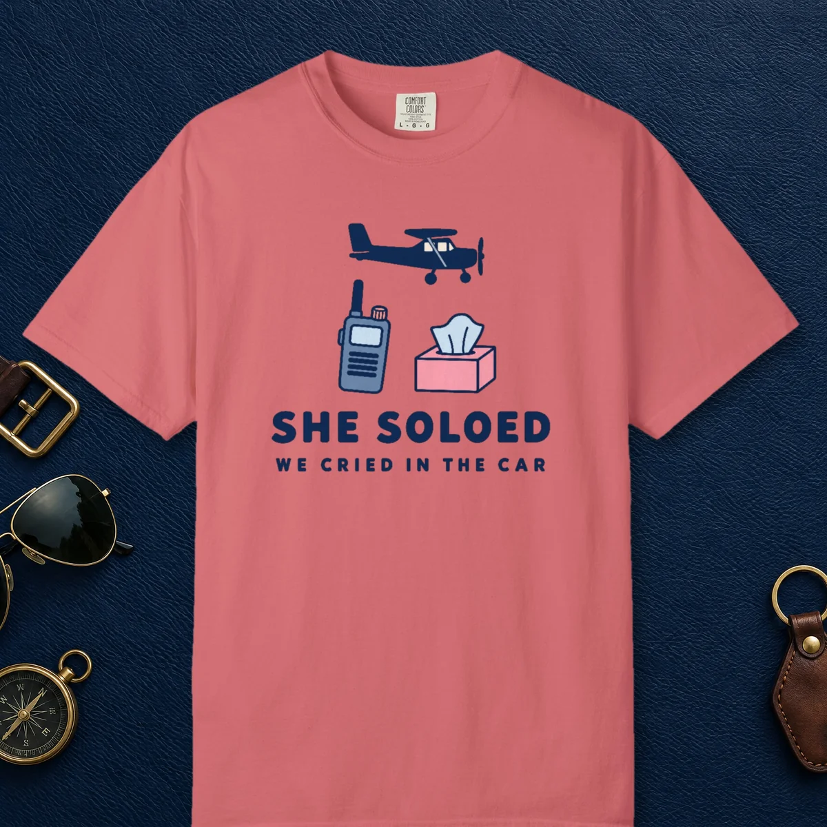 She Soloed Tee in Watermelon, front view