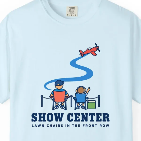 show-center-tee-chambray-chest Show Center Tee in Chambray, close-up