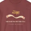 silk-scarf-long-sleeve-tee-brick-chest Silk Scarf design on a Brick Comfort Colors 6014 long-sleeve tee, close-up of the print