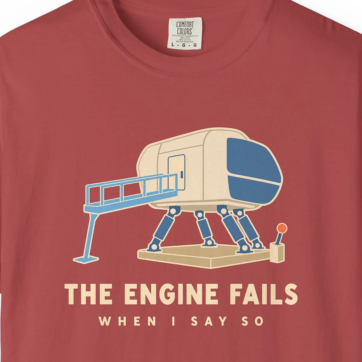Sim Instructor Tee in Crimson, close-up