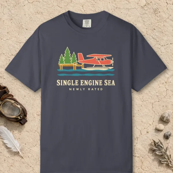 Single Engine Sea Tee in Navy, front view