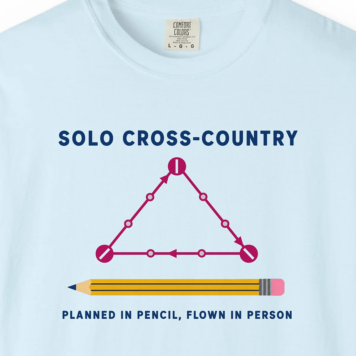 Solo Cross-Country Tee in Chambray, close-up