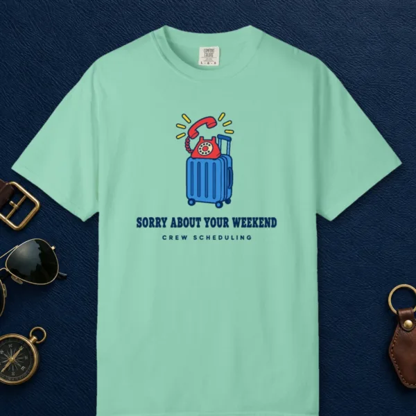 Sorry About Your Weekend Tee in Island Reef, front view