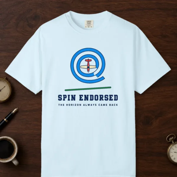 Spin Endorsed Tee in Chambray, front view