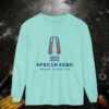 spread-zero-long-sleeve-tee-chalky-mint-front Spread Zero design on a Chalky Mint Comfort Colors 6014 long-sleeve tee, front view