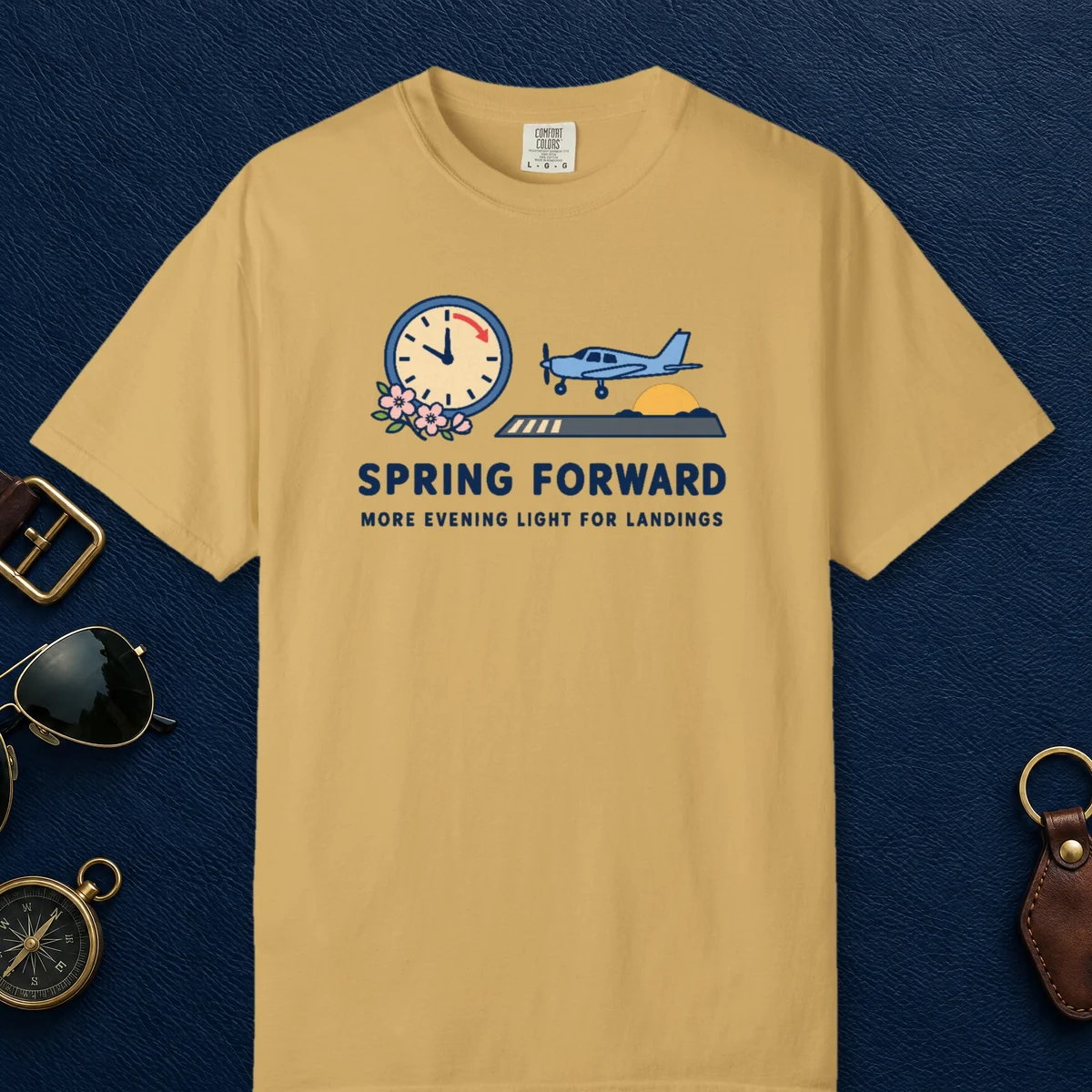 Spring Forward Tee in Mustard, front view