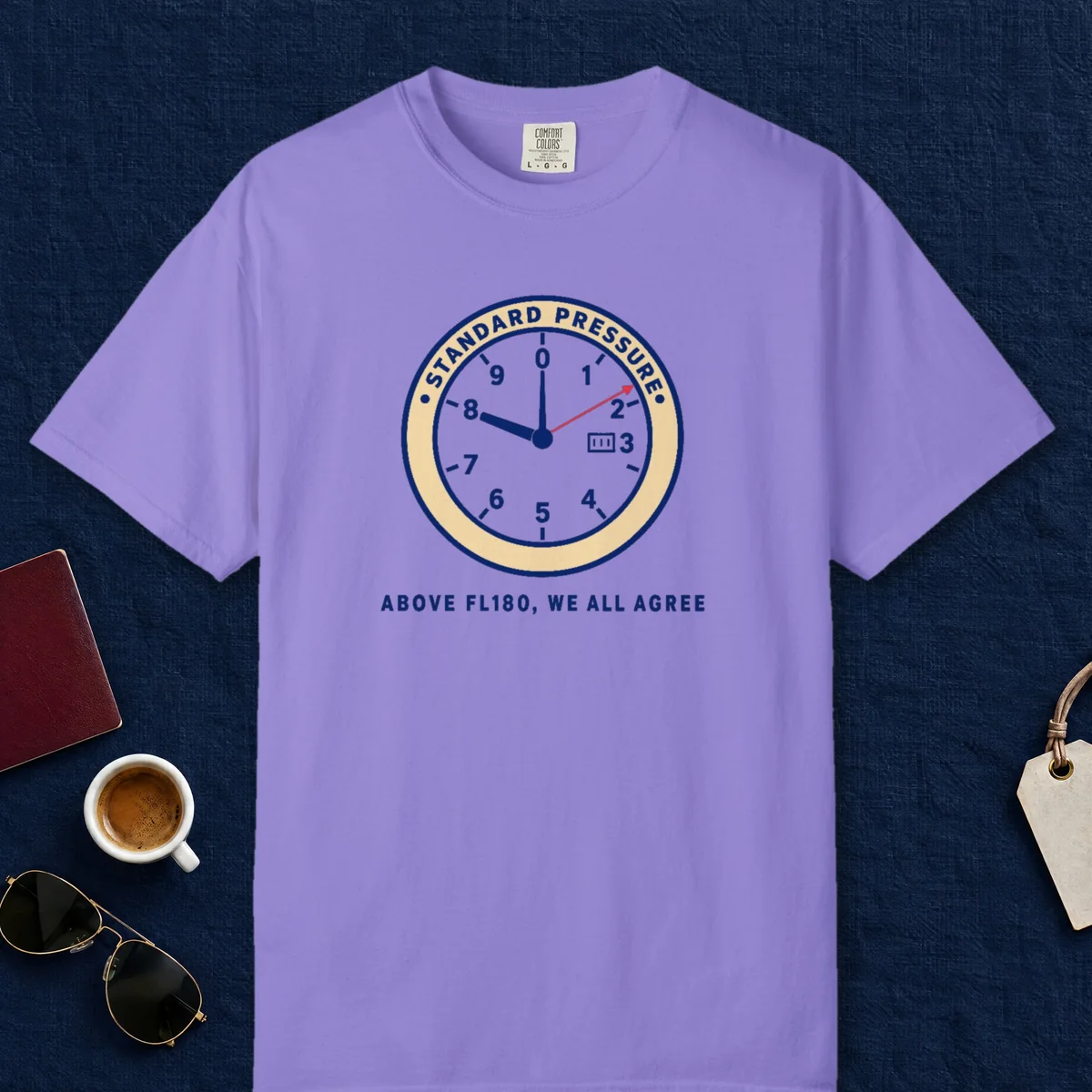 Standard Pressure Tee in Violet, front view