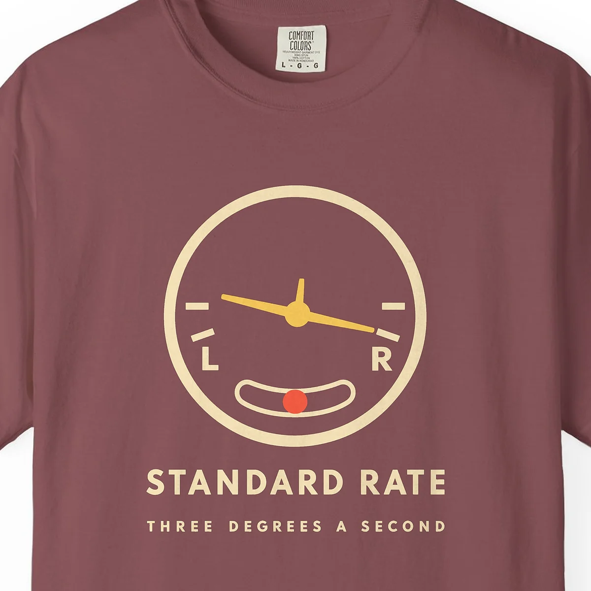 Standard Rate Tee in Brick, close-up