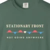 stationary-front-tee-blue-spruce-chest Stationary Front Tee in Blue Spruce, close-up