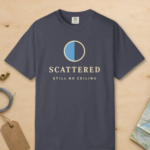 still-no-ceiling-tee-navy-front Still No Ceiling Tee in Navy, front view