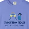Straight from the Gate Tee in Flo Blue, close-up