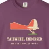 Tailwheel Endorsed Tee in Berry, close-up