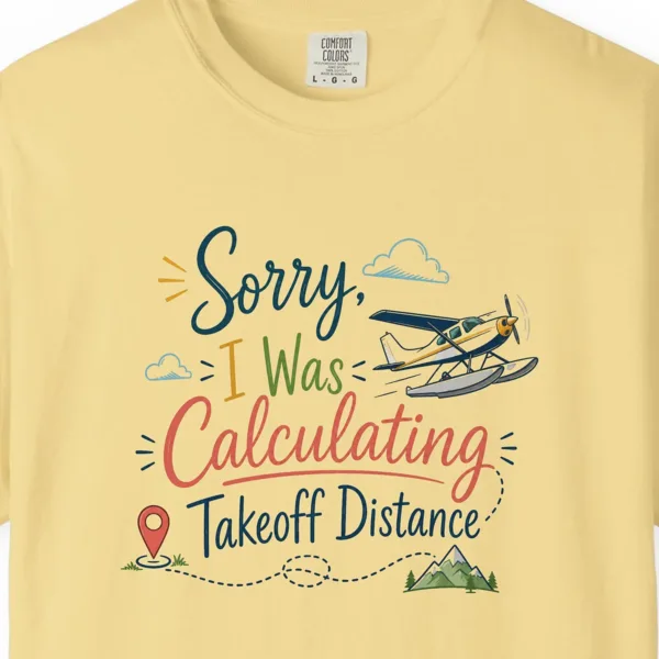 takeoff-distance-floatplane-tee-butter-chest Takeoff Distance Floatplane Tee in Butter, close-up