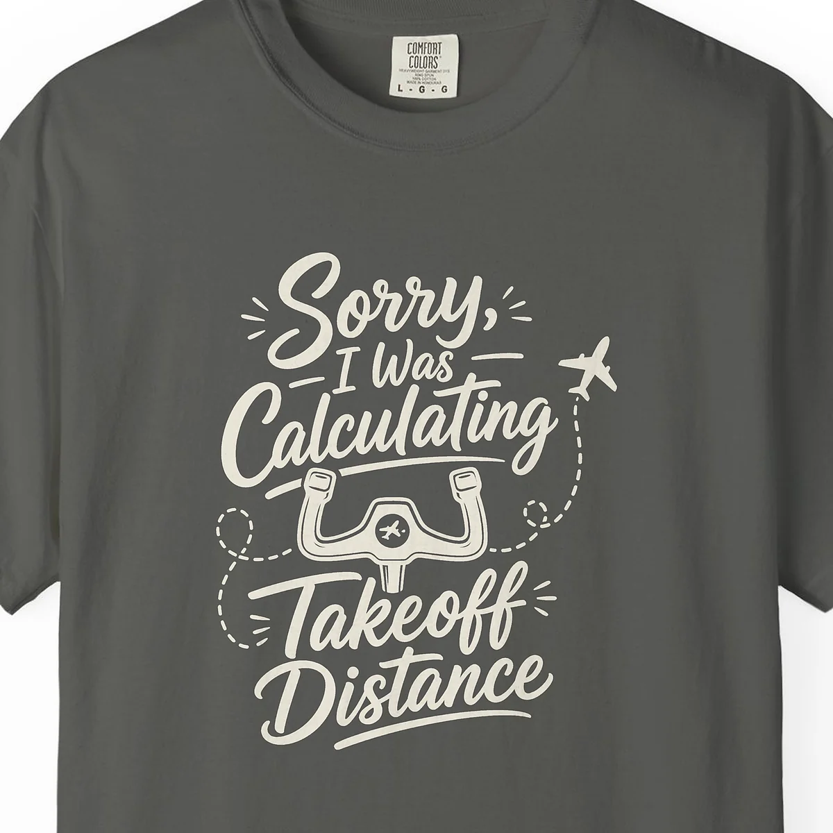 Takeoff Distance Yoke Night Tee in Pepper, close-up