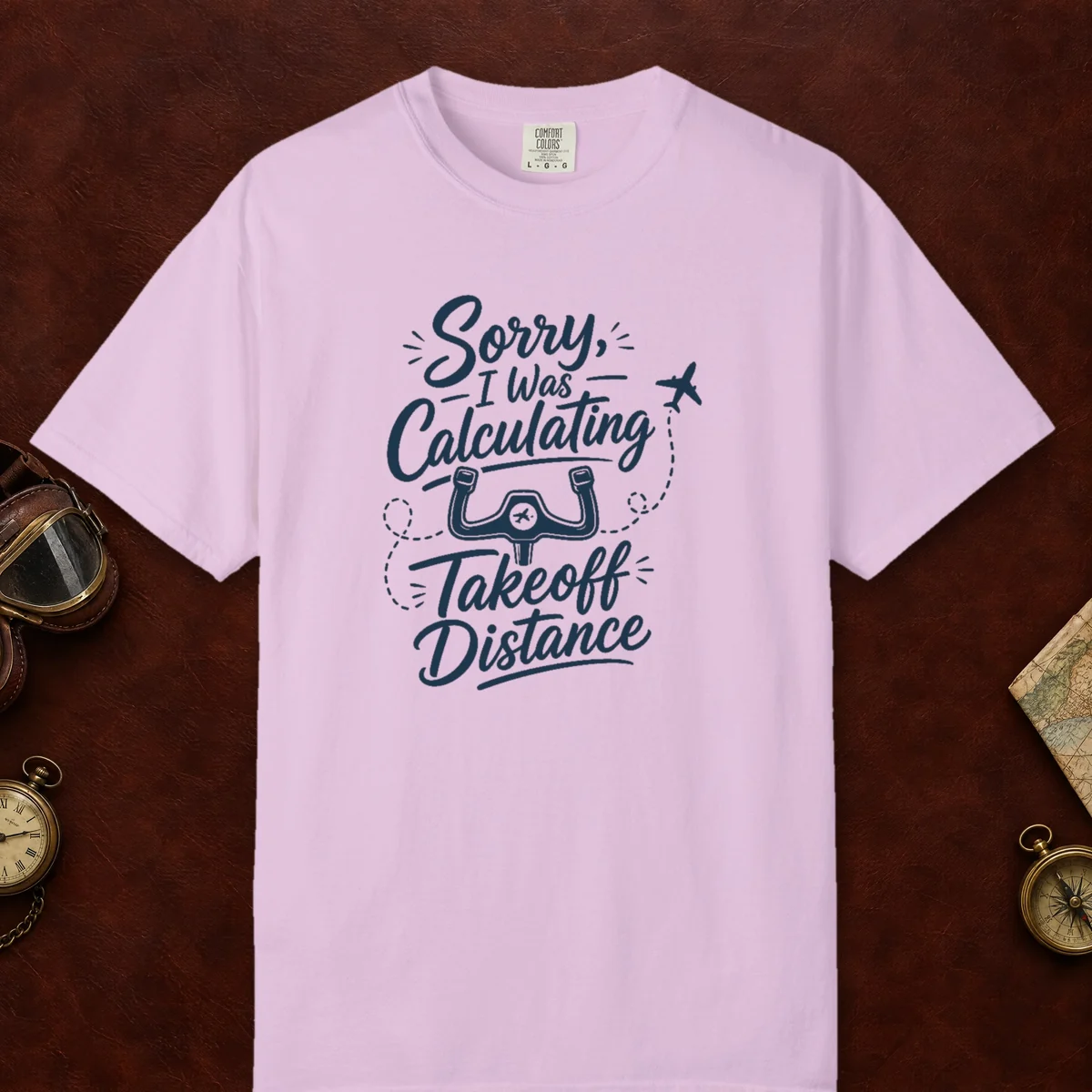 Takeoff Distance Yoke Tee in Orchid, front view