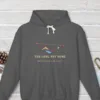 The Long Way Home design on the Comfort Colors 1467 hoodie in Pepper, front view