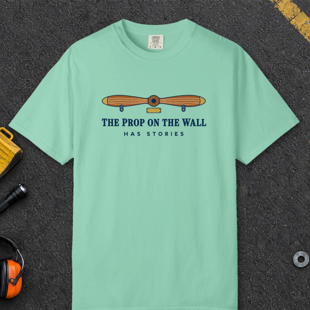 The Prop on the Wall Tee in Island Reef, front view