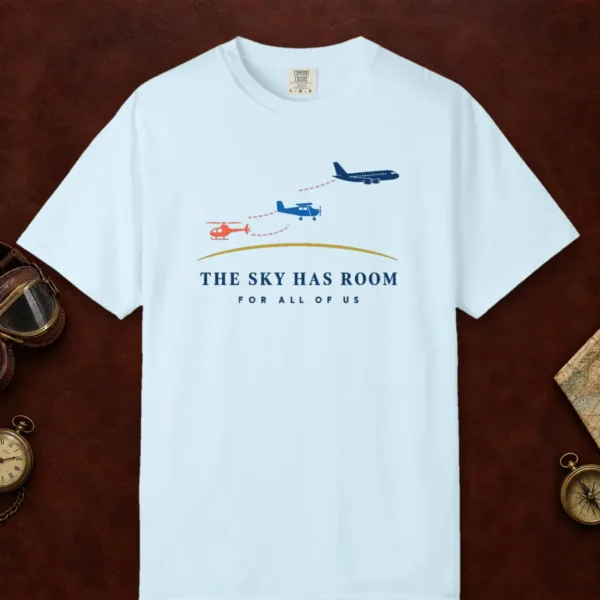 The Sky Has Room Tee in Chambray, front view