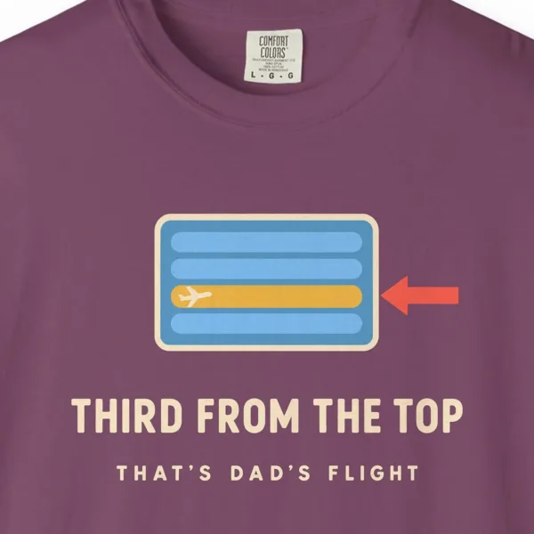 Third from the Top Tee in Berry, close-up