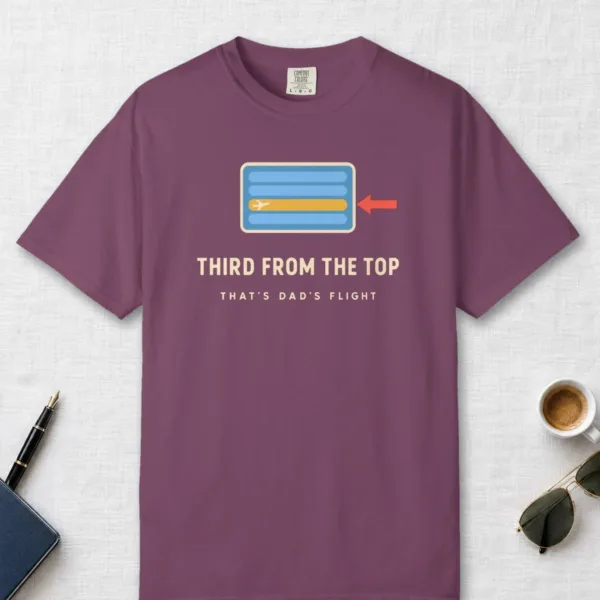 Third from the Top Tee in Berry, front view