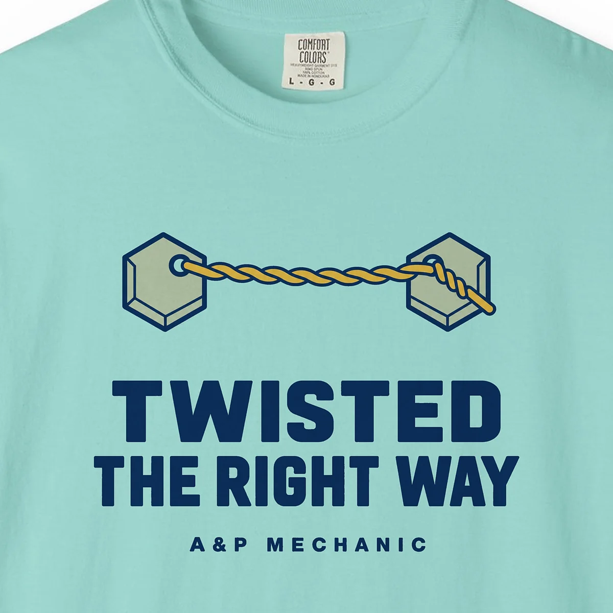 Twisted the Right Way Tee in Chalky Mint, close-up
