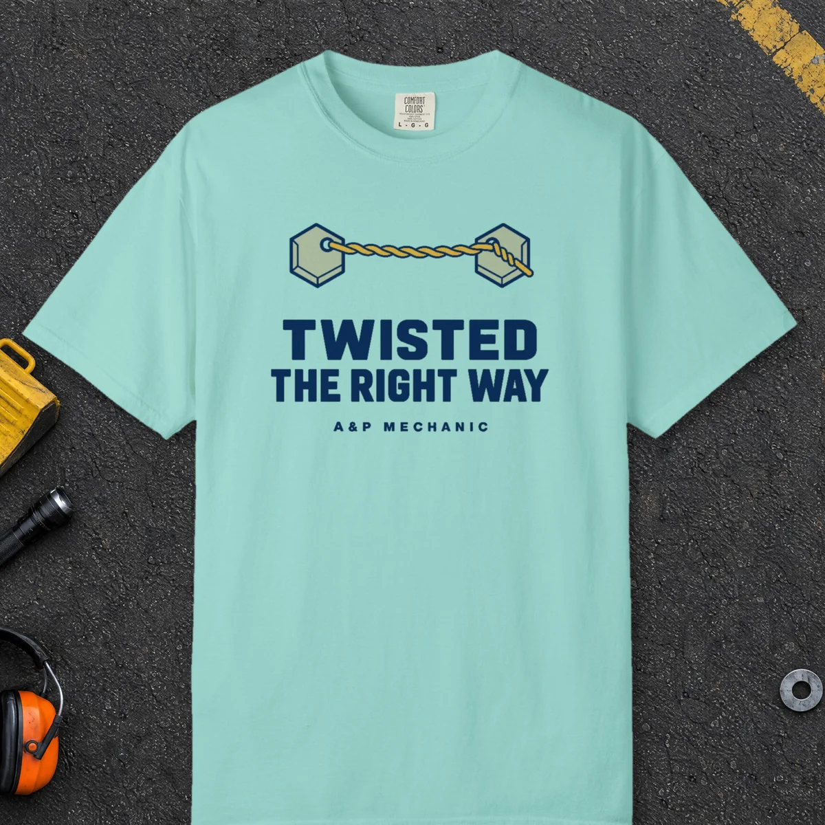 Twisted the Right Way Tee in Chalky Mint, front view