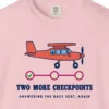 Two More Checkpoints Tee in Blossom, close-up