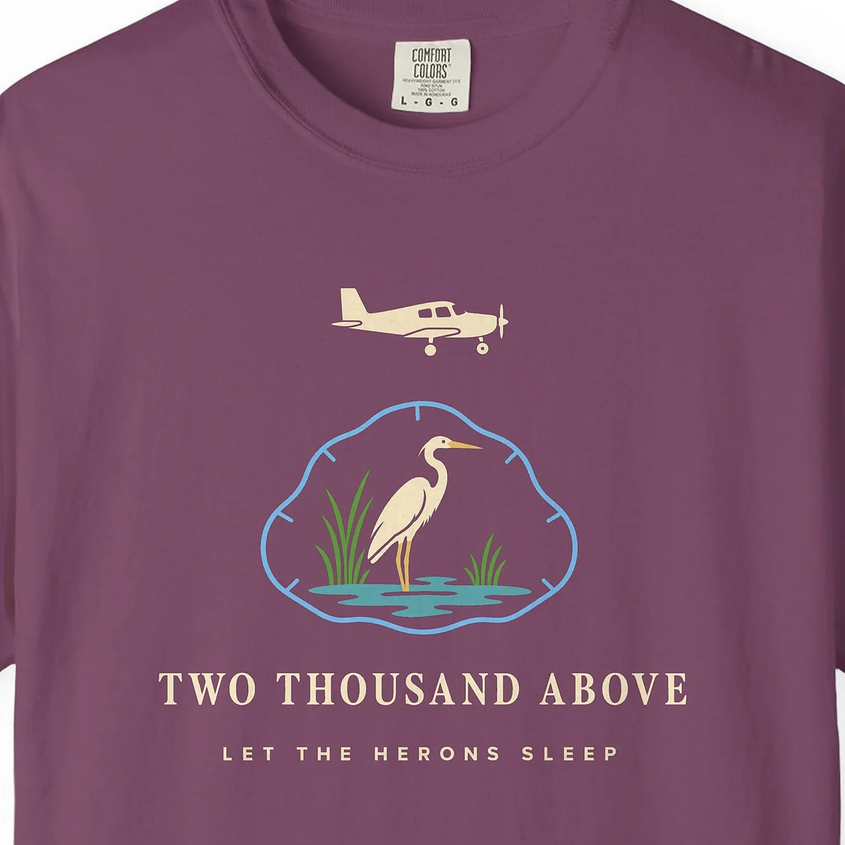 Two Thousand Above Tee in Berry, close-up