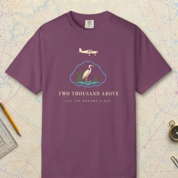 Two Thousand Above Tee in Berry, front view
