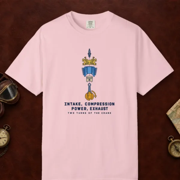Two Turns of the Crank Tee in Blossom, front view