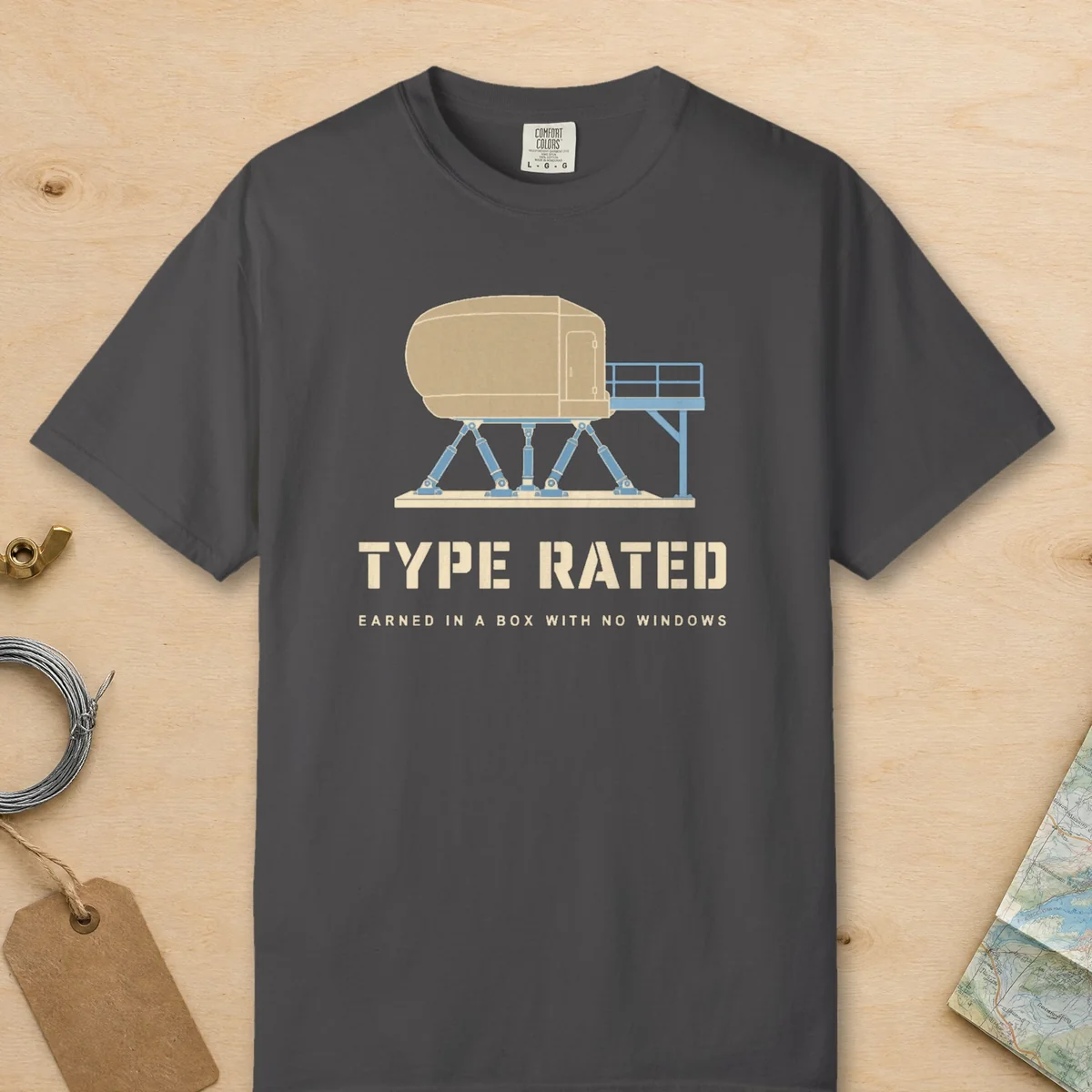 Type Rated Tee in Graphite, front view