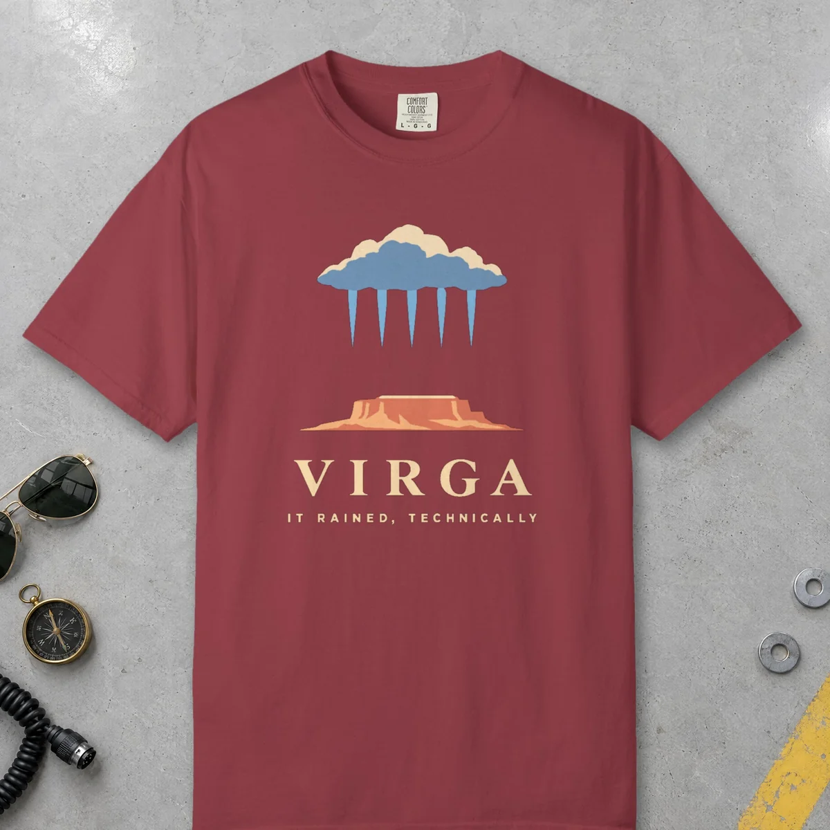 Virga Tee in Chili, front view