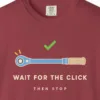 wait-for-the-click-tee-chili-chest Wait for the Click Tee in Chili, close-up