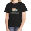 We Celebrate When You Land kids tee in Black, Comfort Colors 9018 youth tee, front view