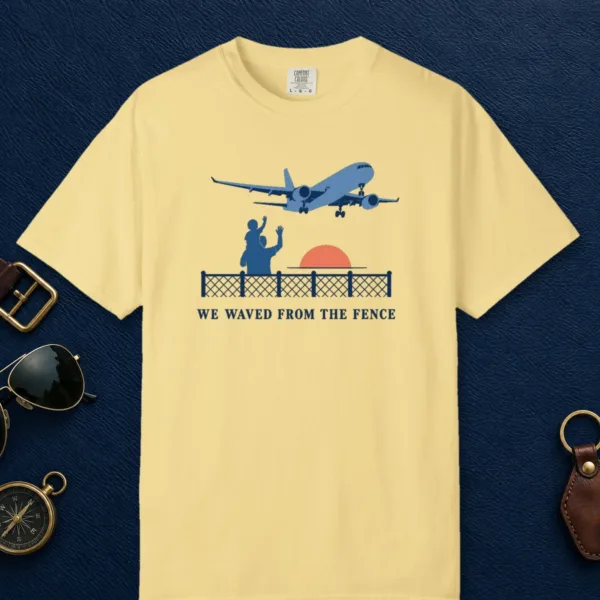 We Waved from the Fence Tee in Butter, front view