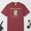 wheres-that-one-going-tee-chili-front Where's That One Going Tee in Chili, front view