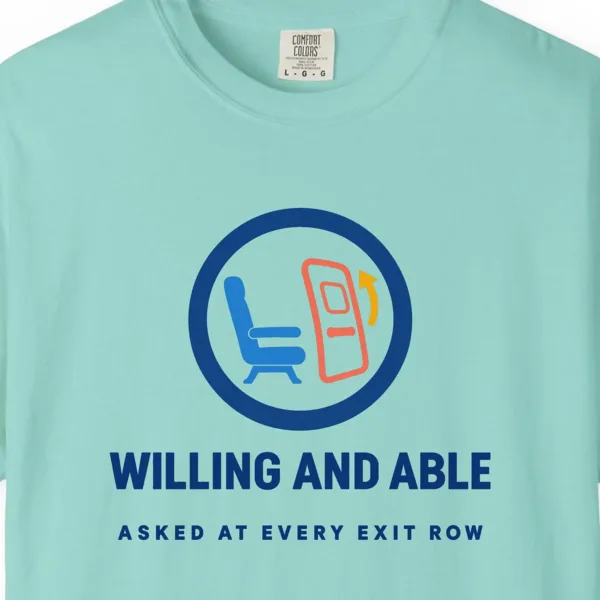 Willing and Able Tee in Chalky Mint, close-up