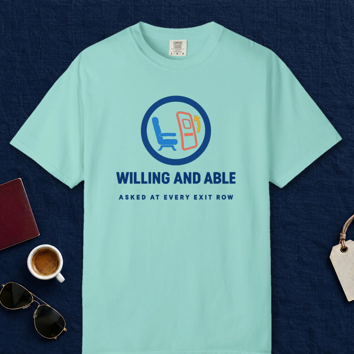 Willing and Able Tee in Chalky Mint, front view
