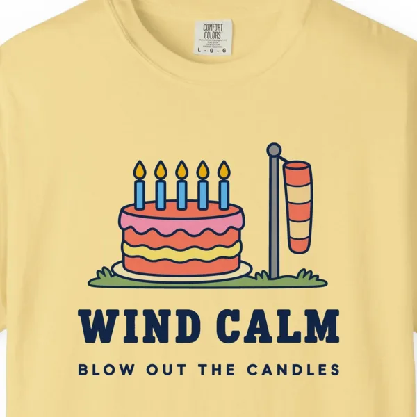 Wind Calm Tee in Butter, close-up