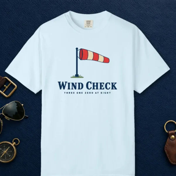 wind-check-tee-chambray-front Wind Check Tee in Chambray, front view