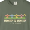 Wingtip to Wingtip Tee in Moss, close-up